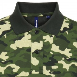 Plain Camo piqué polo Asquith & Fox 200 GSM